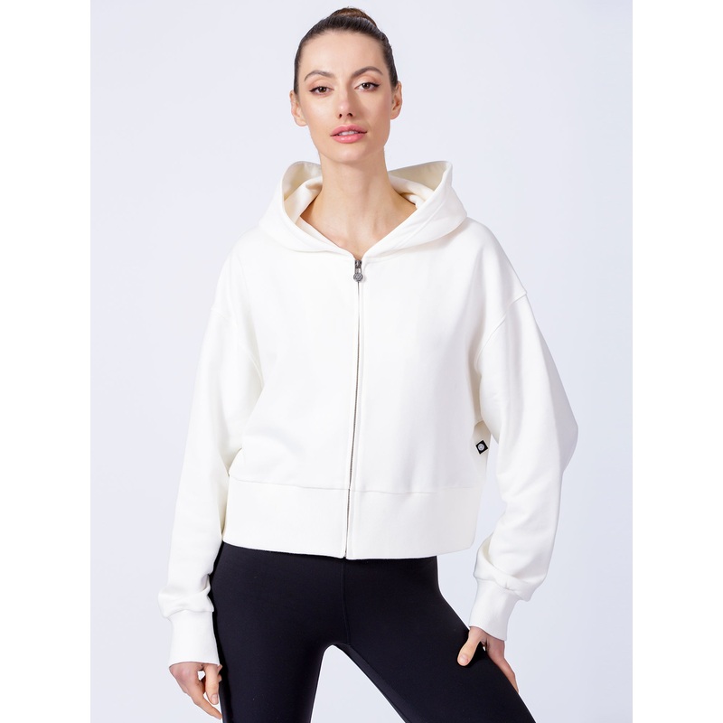 CLASSIC ZIP HOODIE, WHITE|XS|S|M|L
