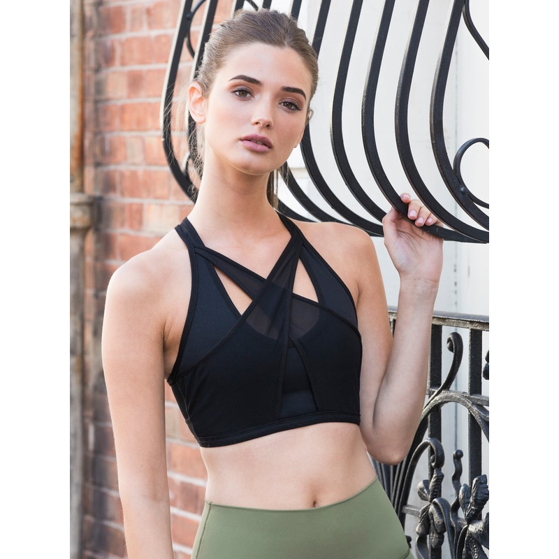 EXPRESSION BRA, BLACK/BLACK MESH