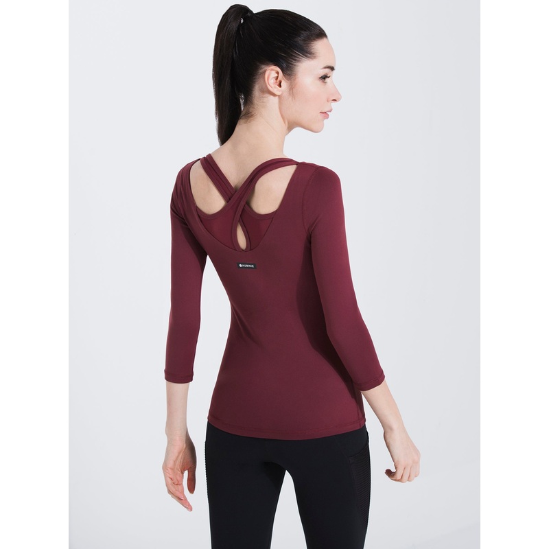 PARALLEL 3/4 SLEEVE TEE|XS|S|M|L|BORDEAUX