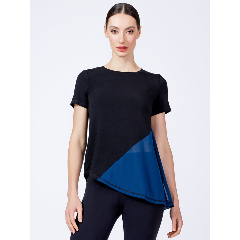 SWAY MESH TEE 2.0, BLACK/LAKE MESH