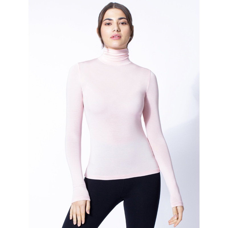 TURTLENECK TOP, PINK|XS|S|M|L