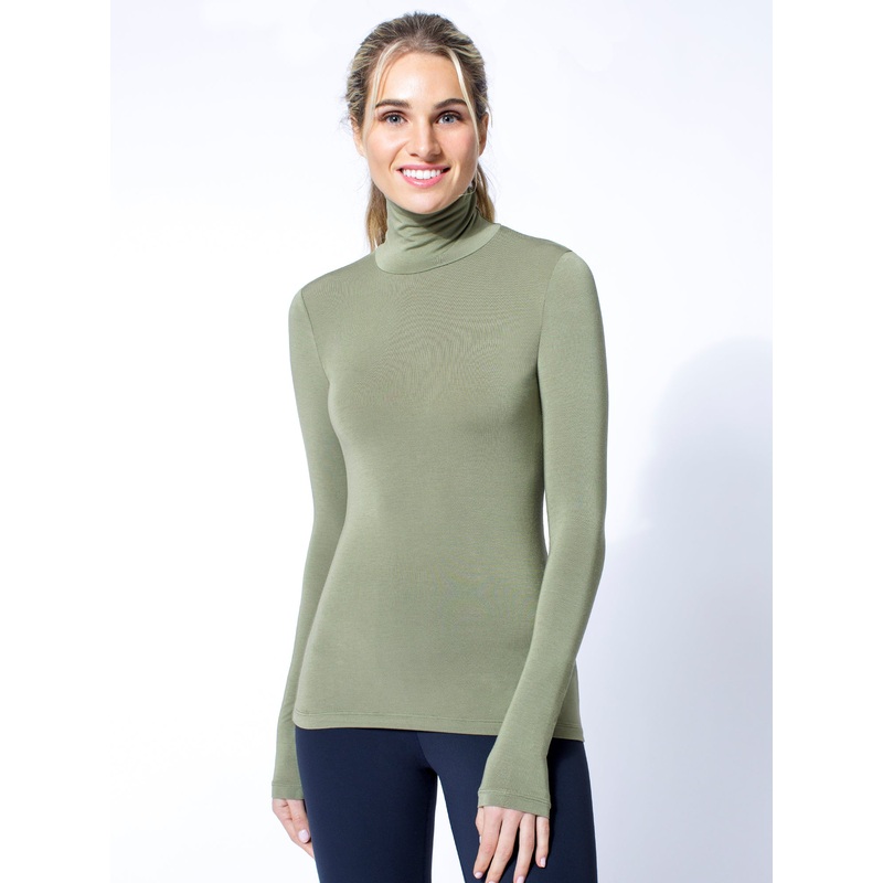 TURTLENECK TOP, SAGE|XS|S|M|L