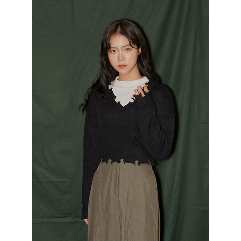 Cropped Knit F6|Black|Navy|S/M