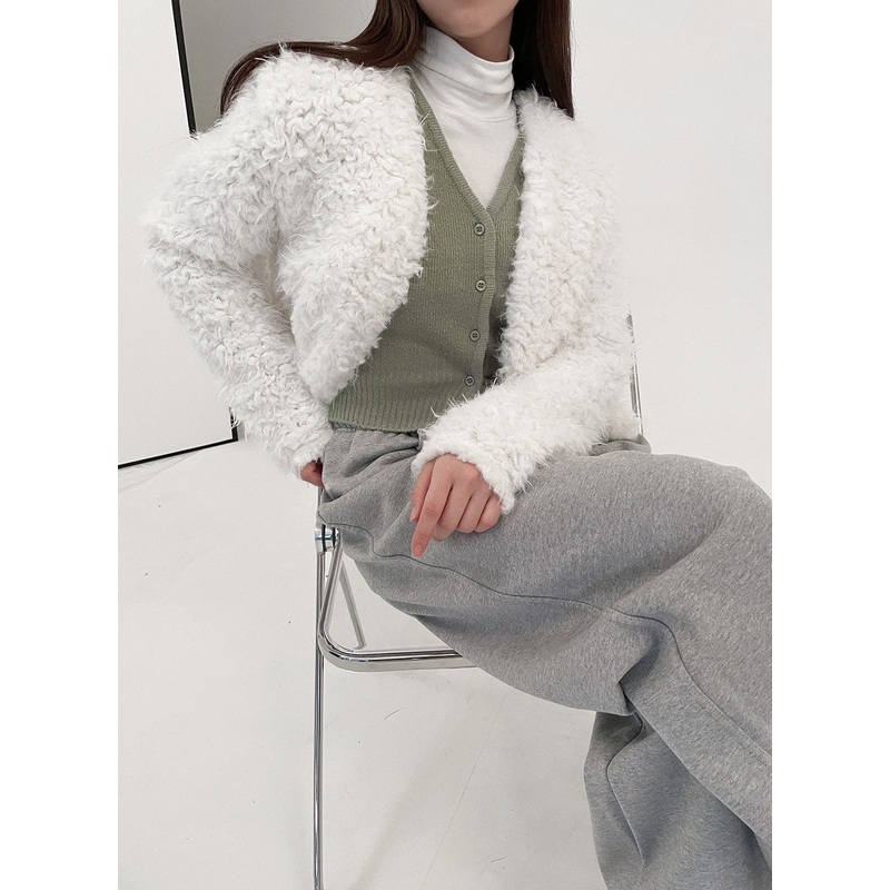 Fuzzy Shrug|Black|Ivory|S/M