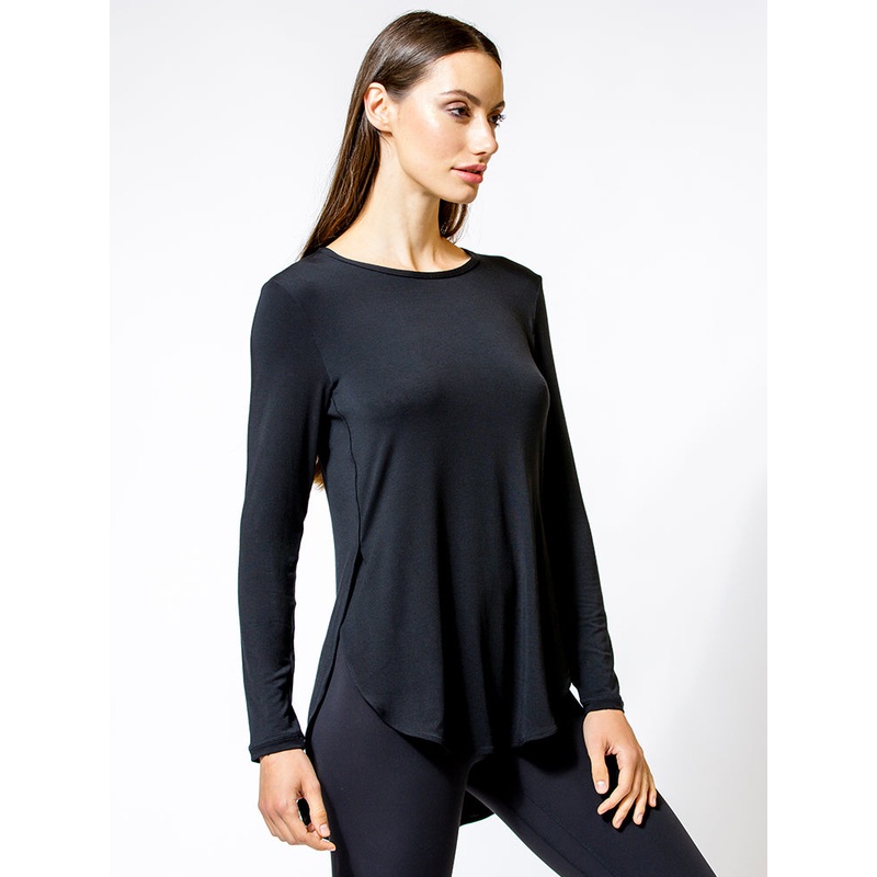 HI LO SPLIT SIDE  LONG SLEEVE TEE