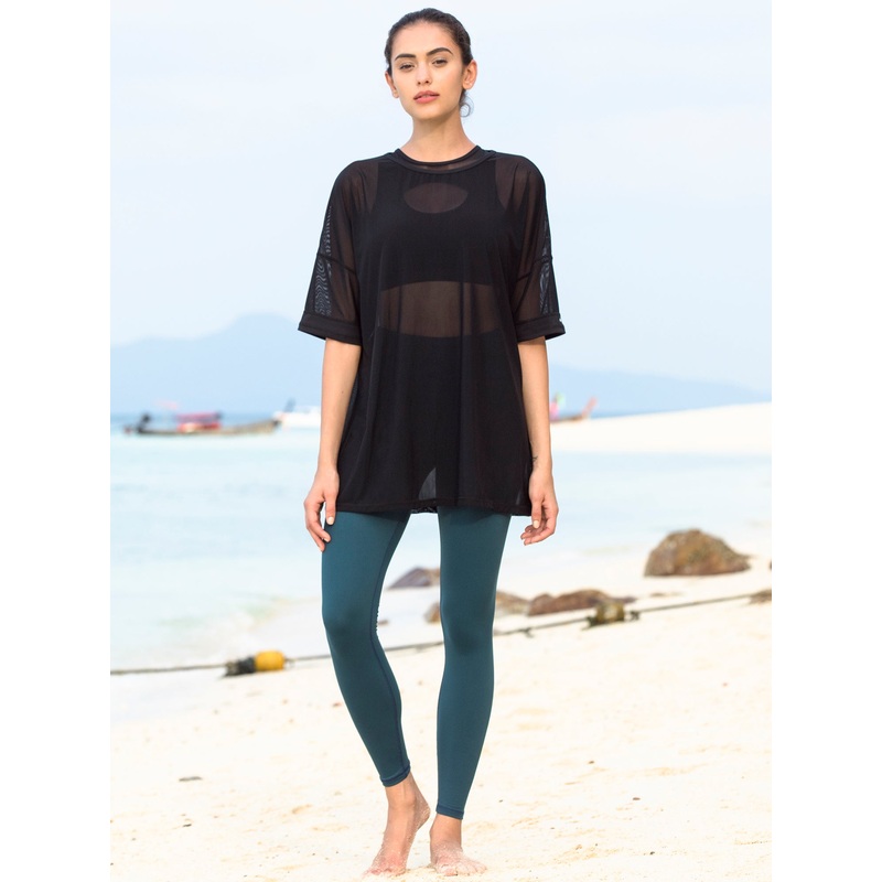 OVERSIZED MESH TEE, BLACK|XS|S|M|L