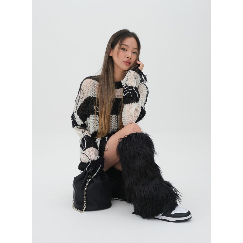 Pleated Hem Denim Skirt|Blue Denim|Black Denim|S|M|L