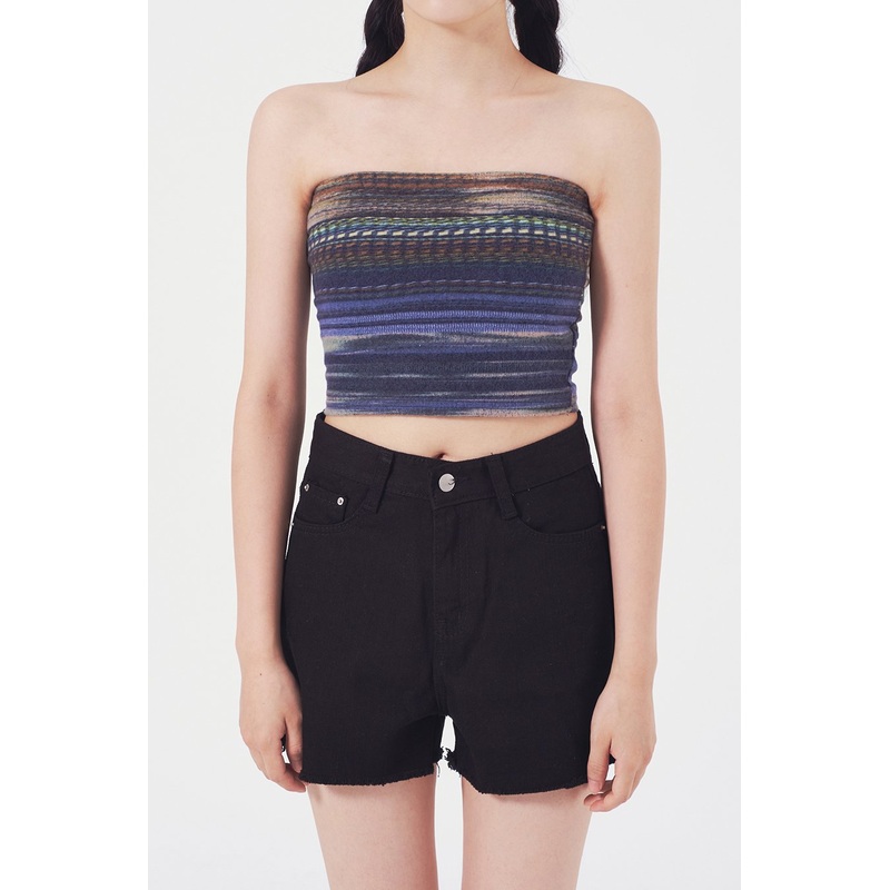 Printed Tube Top J19|Purple|Blue|S