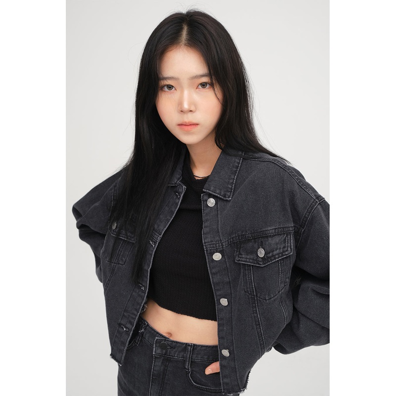 Ripped Hem Denim Crop Jacket F14