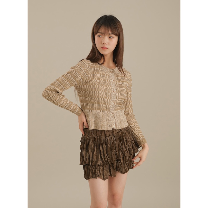 Ruffle Tier Mini Skirt J17|Beige|Ivory|Black|Pink|Cream|Khaki|S