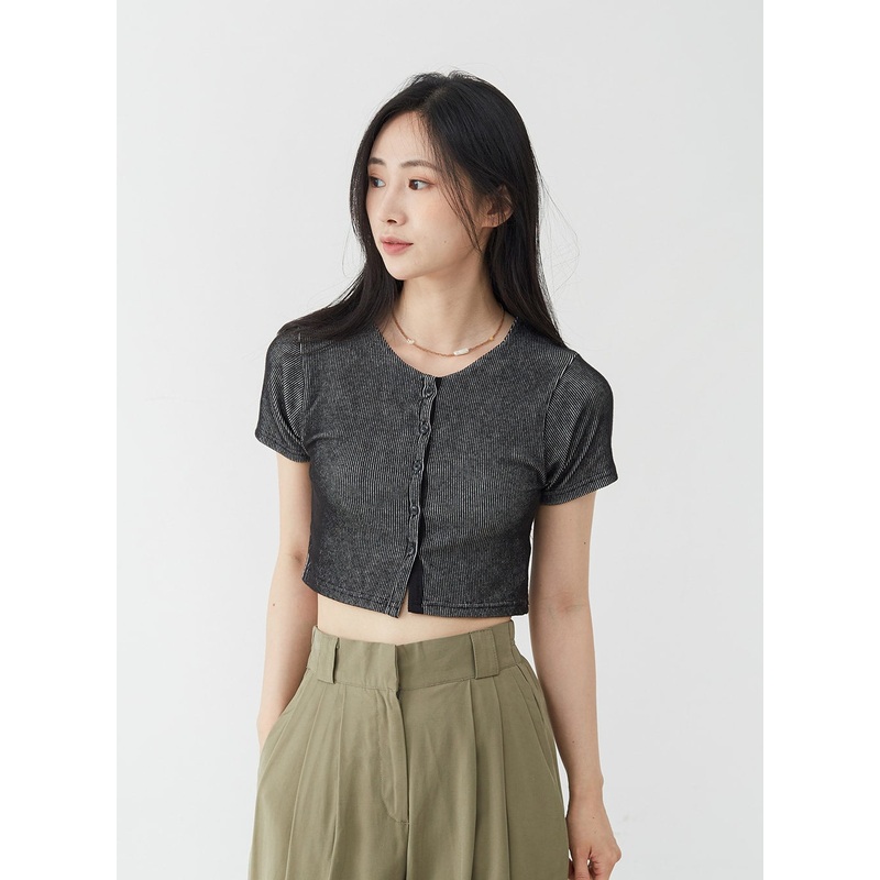 Basic Round Neck Cropped Cardigan OU1