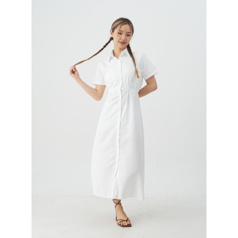Button-Down Maxi Shirt Dress CJ10