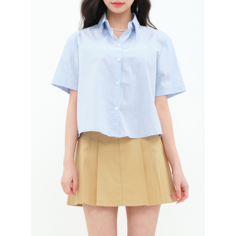 Daily Cropped Button Down Shirt BA13