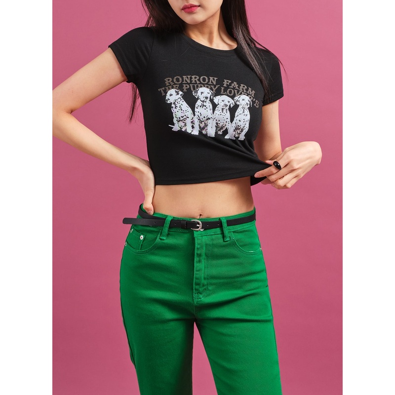Dalmation Crop T-Shirt CY17|Black|S