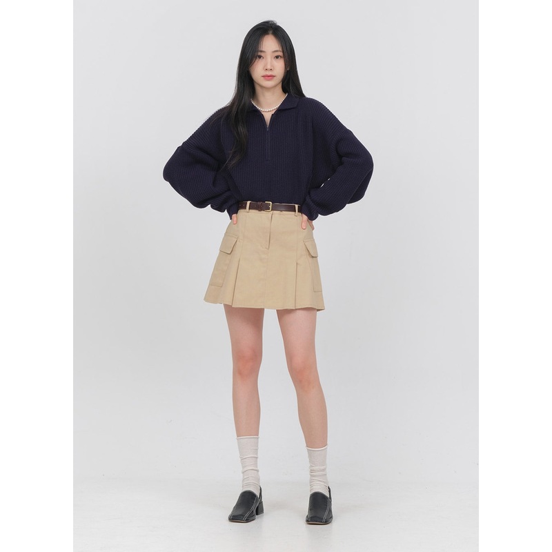 Double Pocket Pleated Mini Skirt OA01