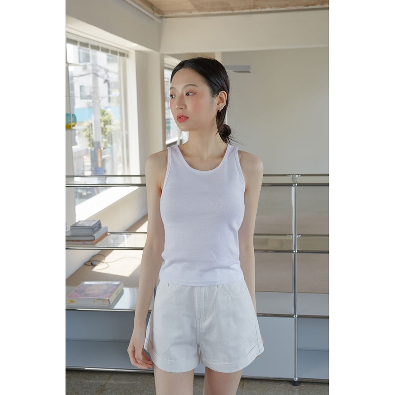 Essential Sleeveless Top CM03|Black|Ivory|Gray|S/M