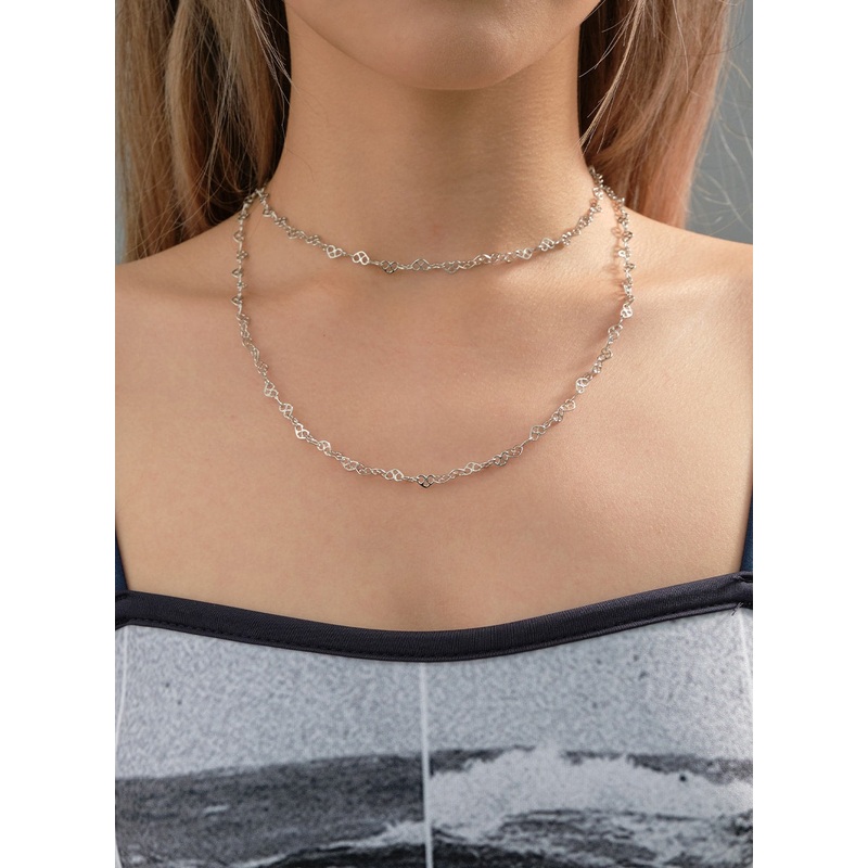 Heart Chain Layered Necklace CJ27