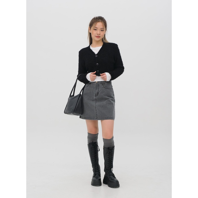 Knee High Socks M4|Gray|Black|Cream|One Size