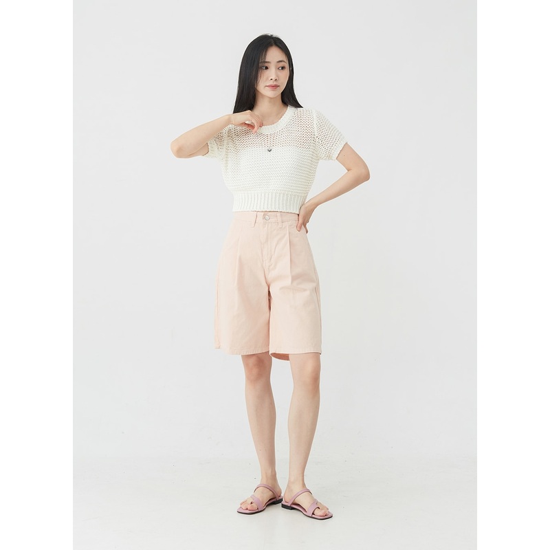 Pintuck Cotton Long Shorts OJ30