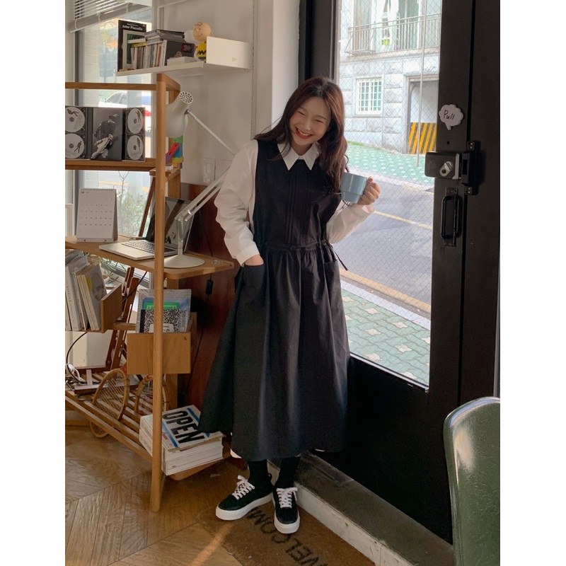 Pintuck Drawstring Waist Dress BA15