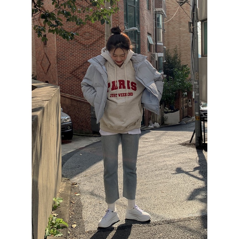 Printed Oversized Hoodie BA15|Oatmeal|Melange|Navy|S