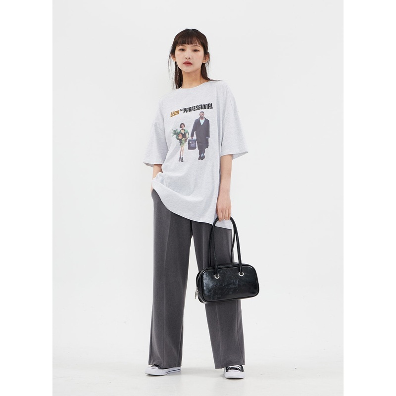 Relaxed Fit Short Sleeve T Shirt with Graphic Print C7102