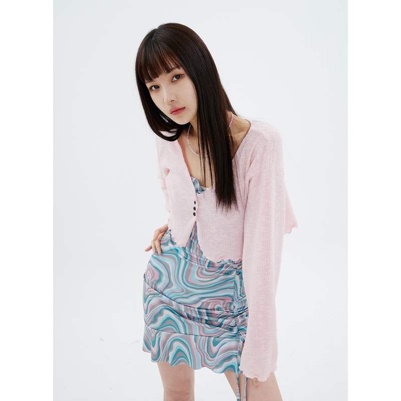 Ruffle Detail Cropped Cardigan CM17