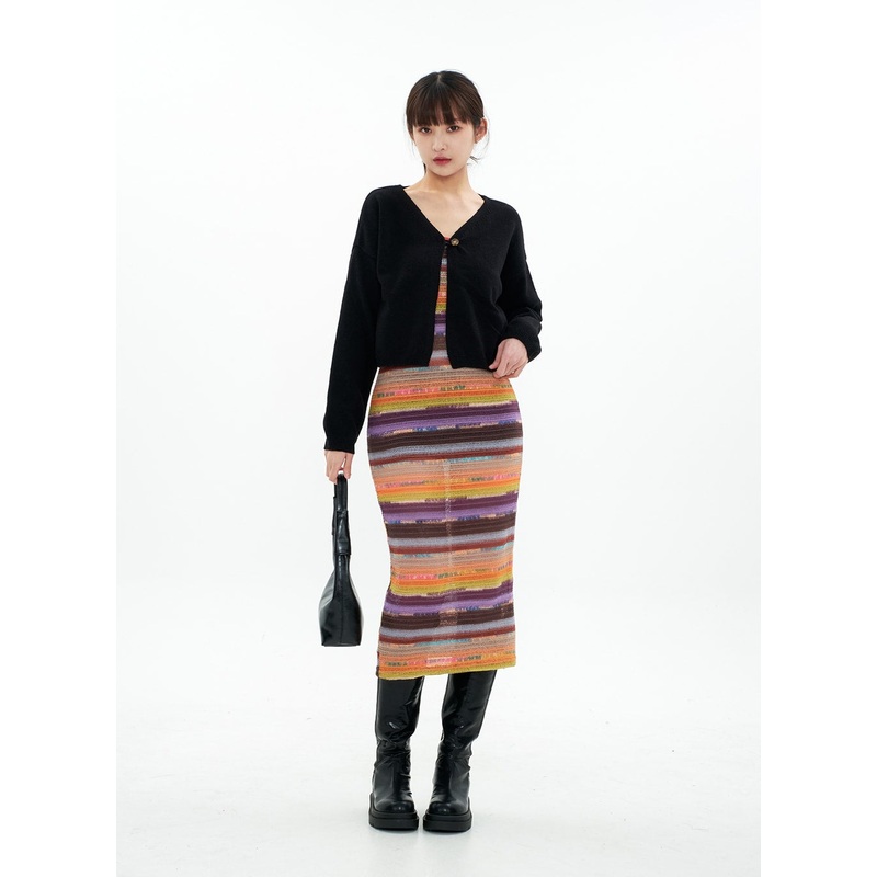 Single Button Cropped Cardigan CA07