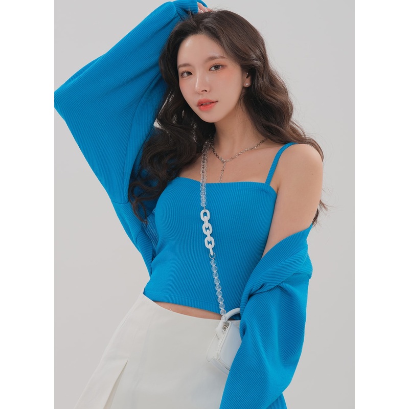 Sleeveless Strap Top BM7|Beige|Pink|Orange|Blue|Khaki|Black|S