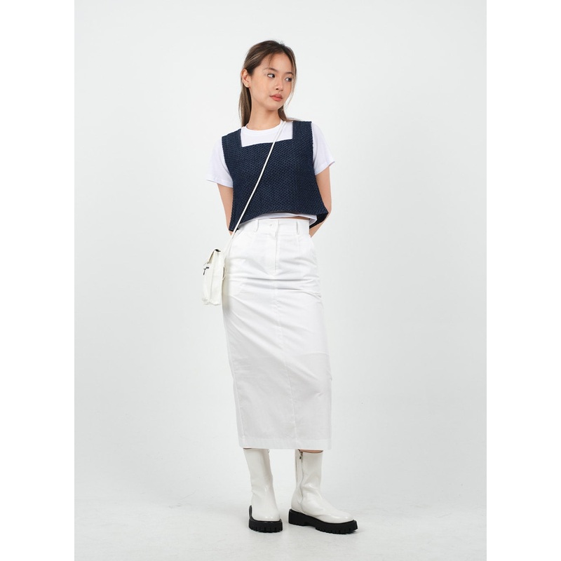 Sqaure Neck Cropped Denim Tank Top CA26