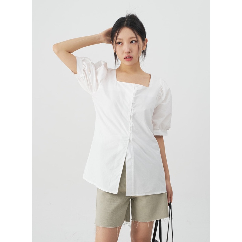 Square Neck Short Sleeve Blouse CY27