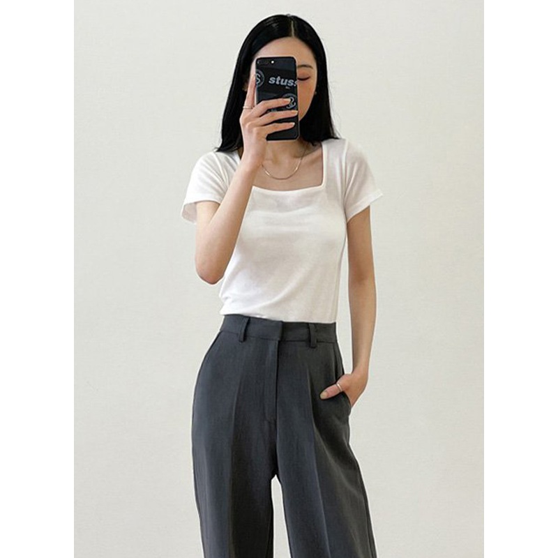 Square Neck Short Sleeve T Shirt F26