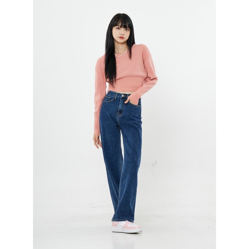 Basic Long Denim Pants BS28|Dark blue|Black|S|M|L