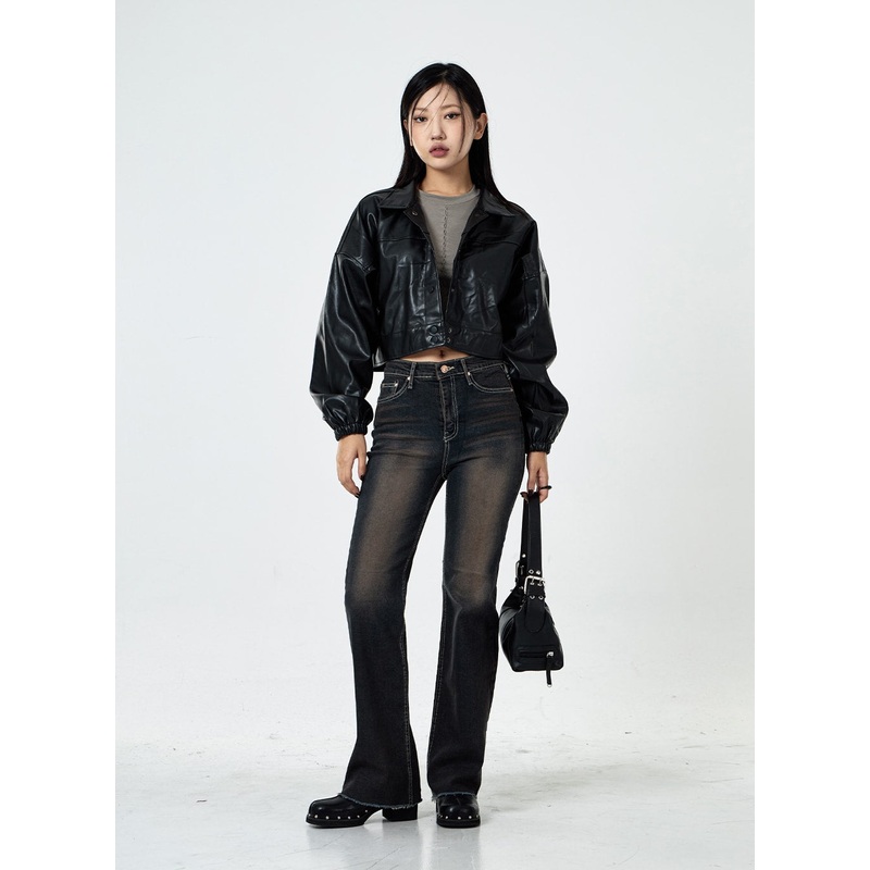 Basic Washed Bootcut Jeans CS07