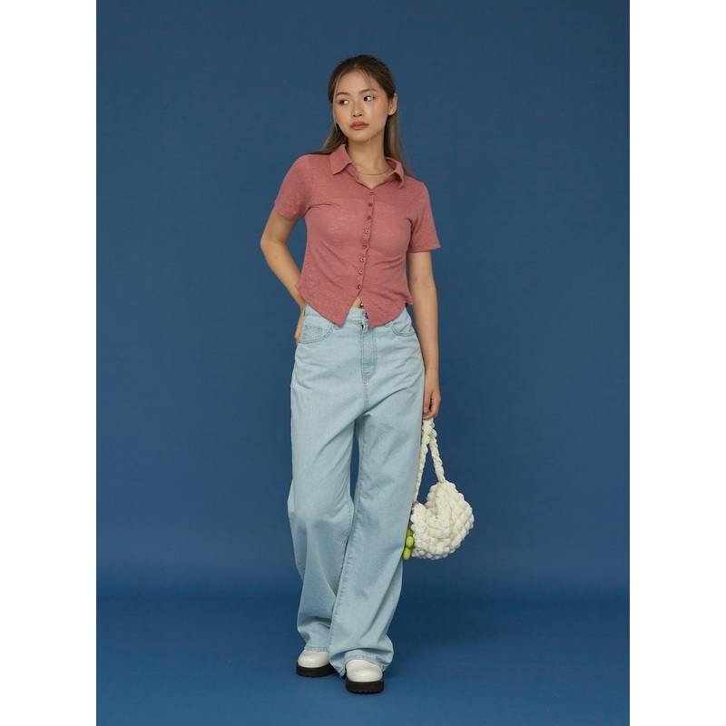 Basic Wide Denim Pants CG02|Light Blue|S|M|L