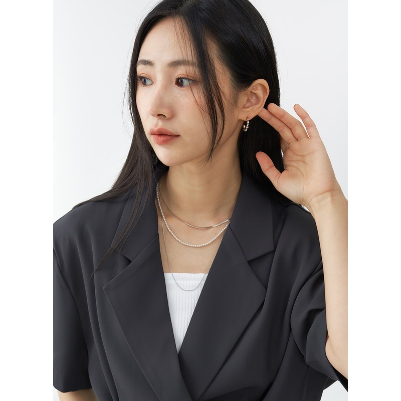 Bold Twist Earring OG04|Light grey|Dark yellow|One Size