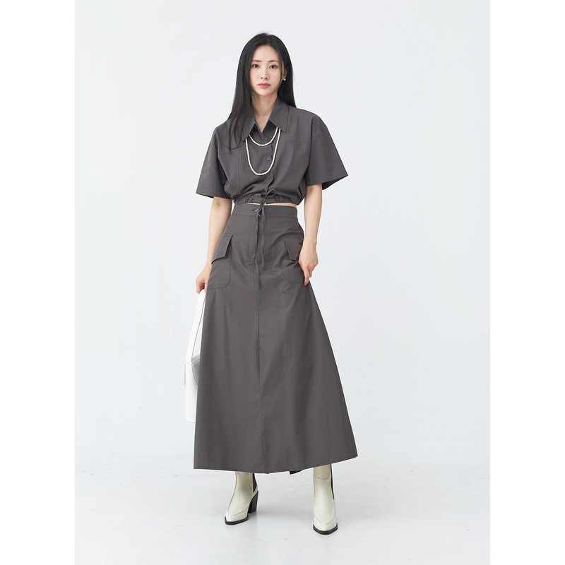 Cargo Wide Fit Long Skirt with Pocket UU1407