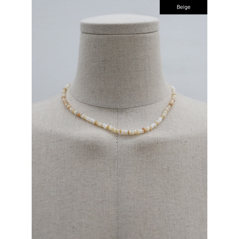 Detailed Necklace CU26|Beige|Orange|Pink|One Size