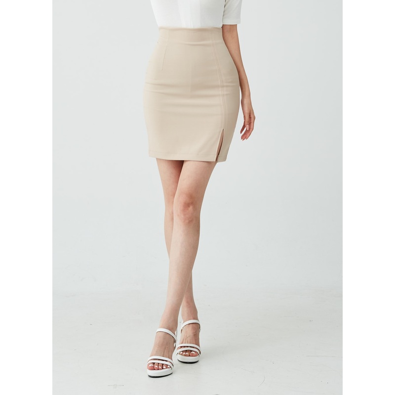 H-Line Side Slit Skirt IU26|White|Beige|Pink|Light blue|Black|S|M
