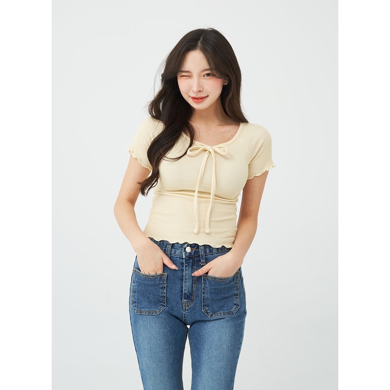 Halter Neck Wave Short Sleeve Tee BG11
