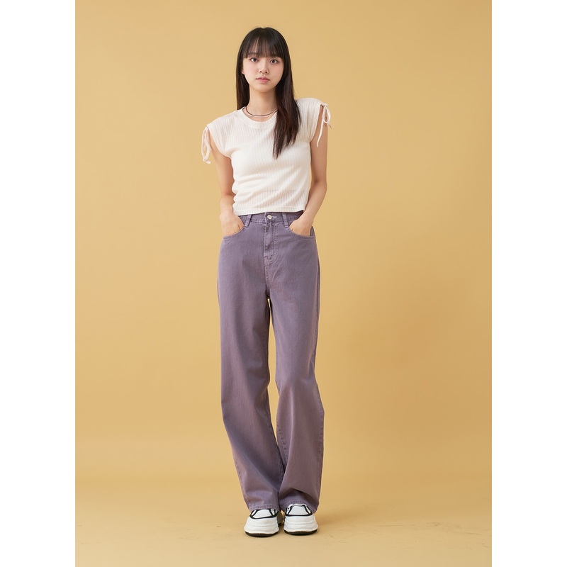 Long Cotton Colored Wide Pants OU15