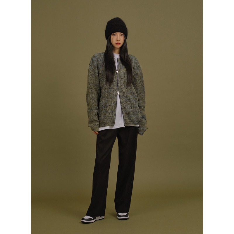 Loose Fit Knit with Two Way Zip
