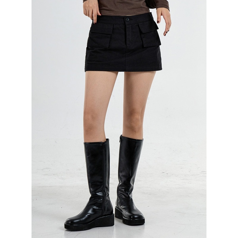 Low Waist Front Pocket Mini Skirt CO05