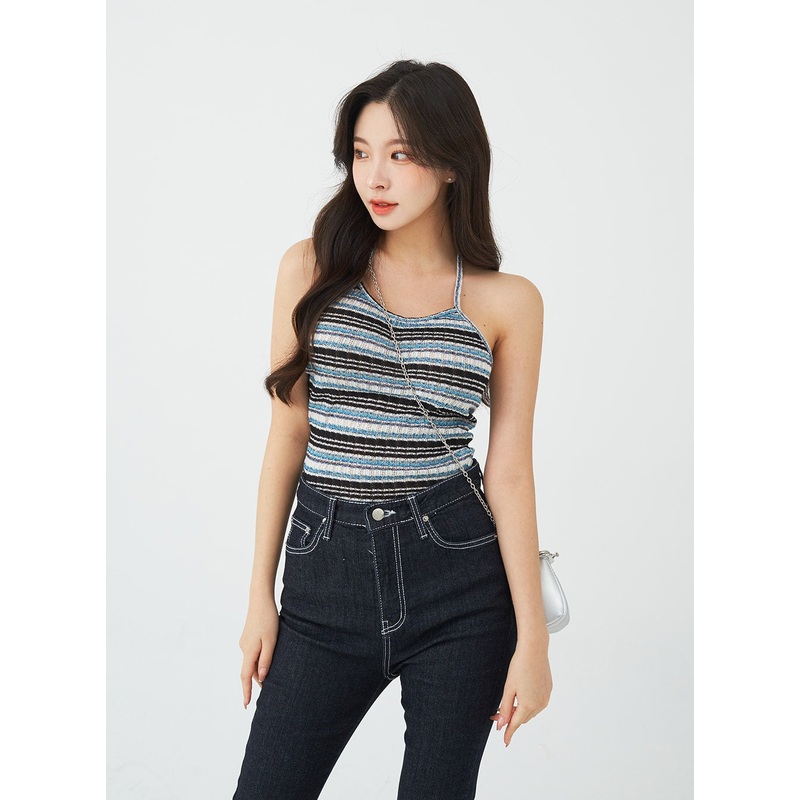 Mixed Color Halter Neck Sleeveless Top BG01