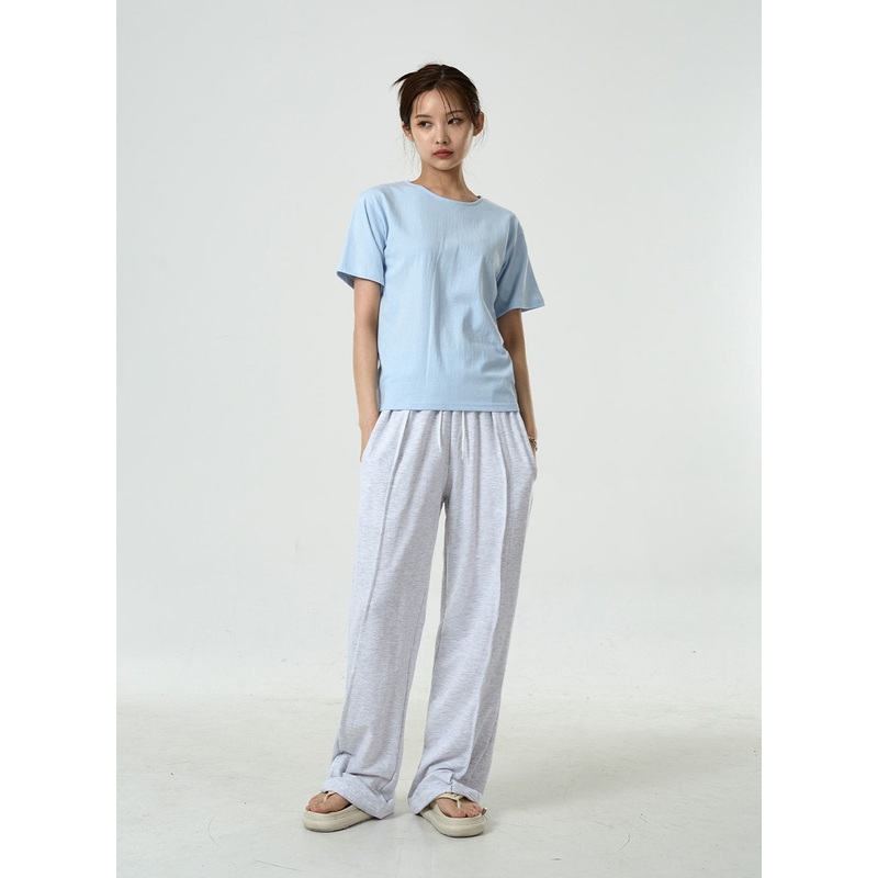 Pin-tuck Wide Leg Sweat Pants CU7