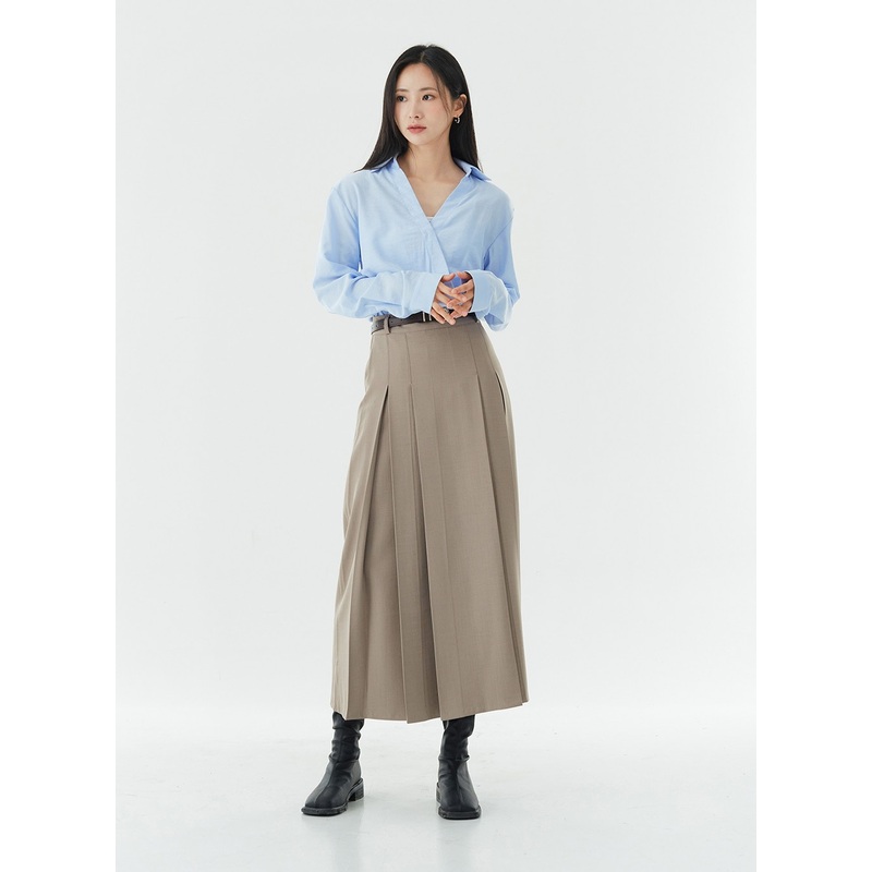 Pintuck Pleated Maxi Skirt OG31