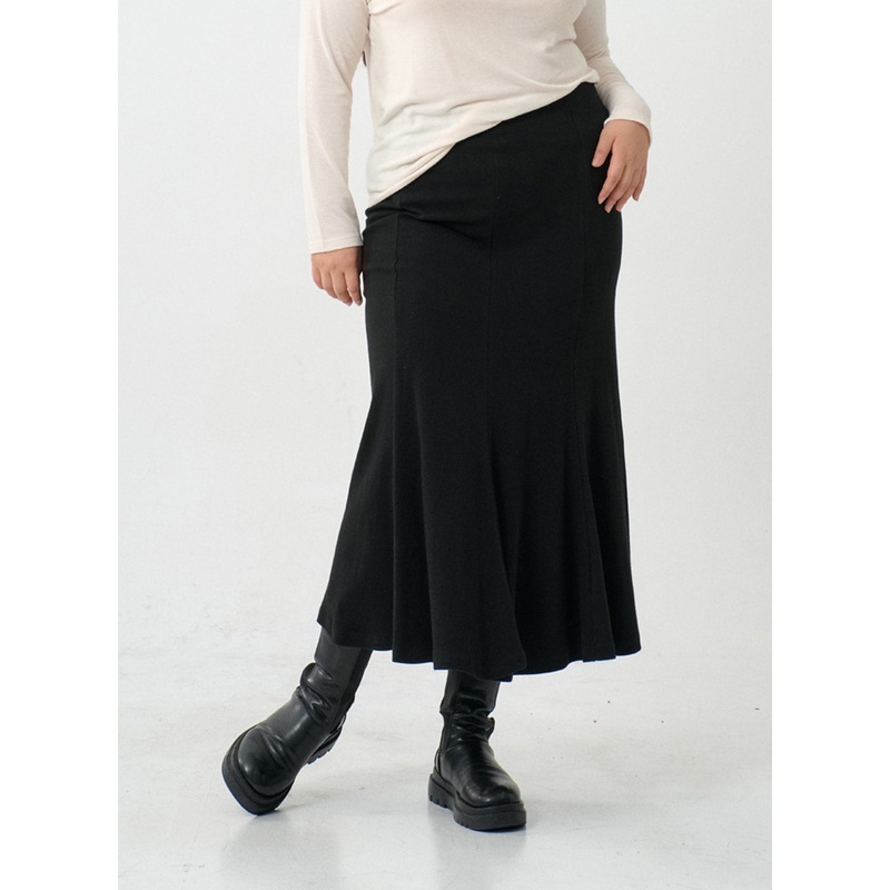 Plus Mermaid Line Long Bending Skirt IO06