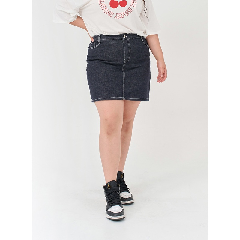 Plus Stitch Span Denim Skort IG09