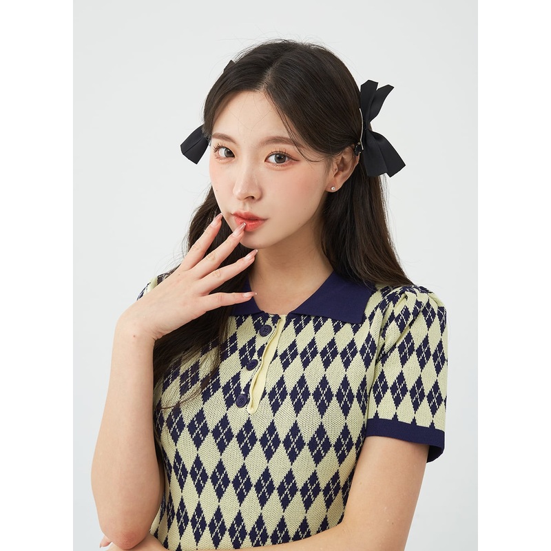 Ribbon Hair Pin BG18|Black|One Size