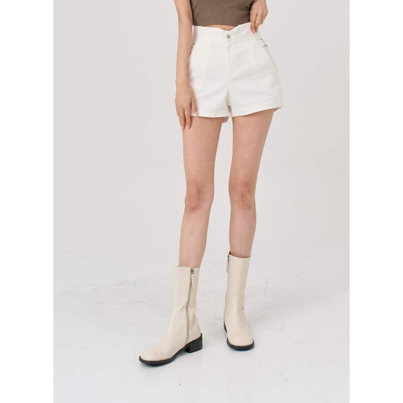 Side Belt Slit High Waist Short Pants IG18